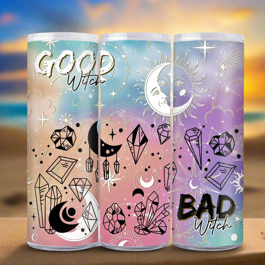 Good Witch Bad Witch Skinny Tumbler-MoonChildWorld