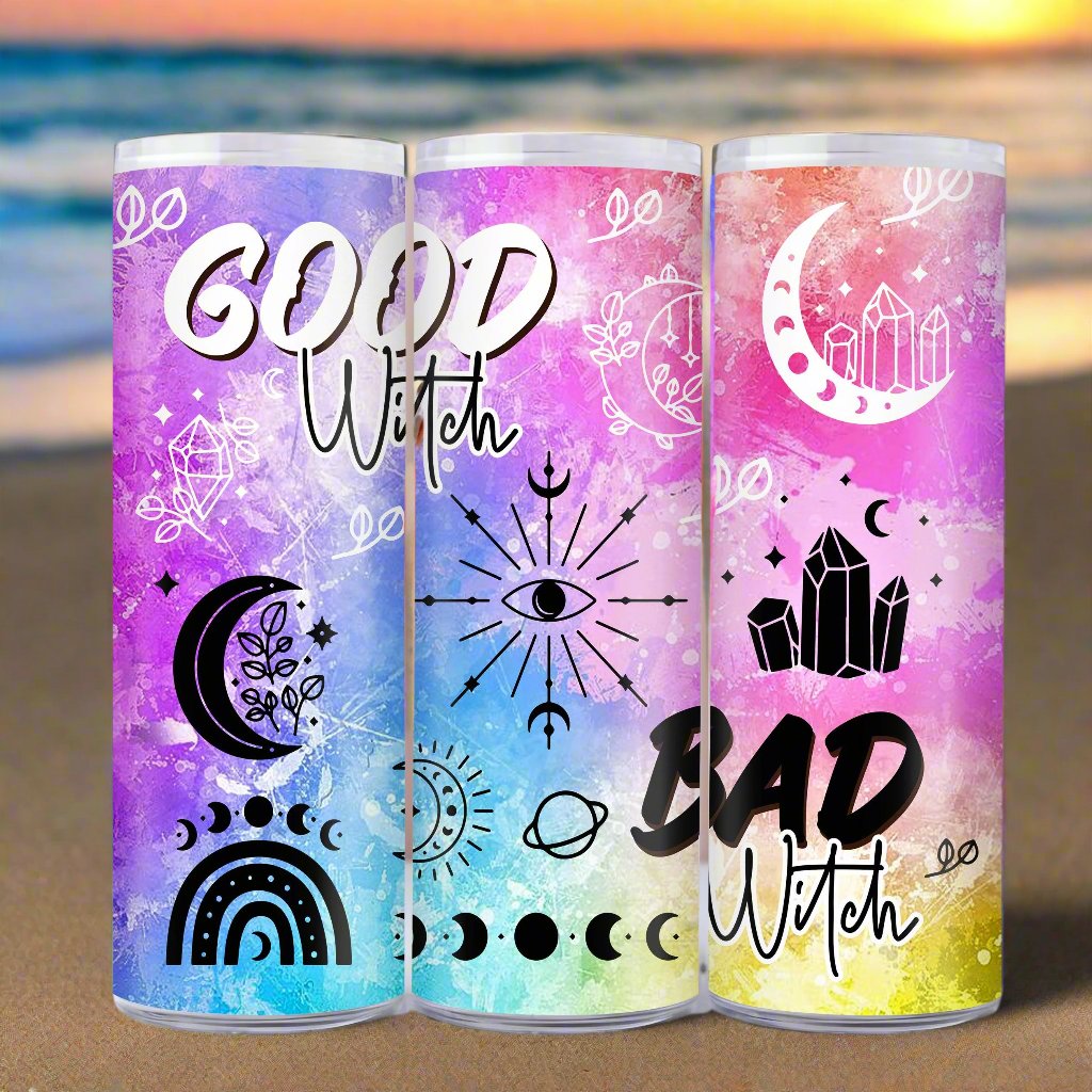 Good Witch Bad Witch Skinny Tumbler-MoonChildWorld