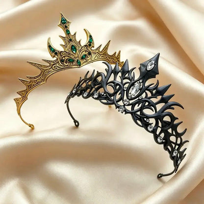 Gorgeous Mysterious Rhinestone Crown Witchy Hair Accessories for Halloween-MoonChildWorld
