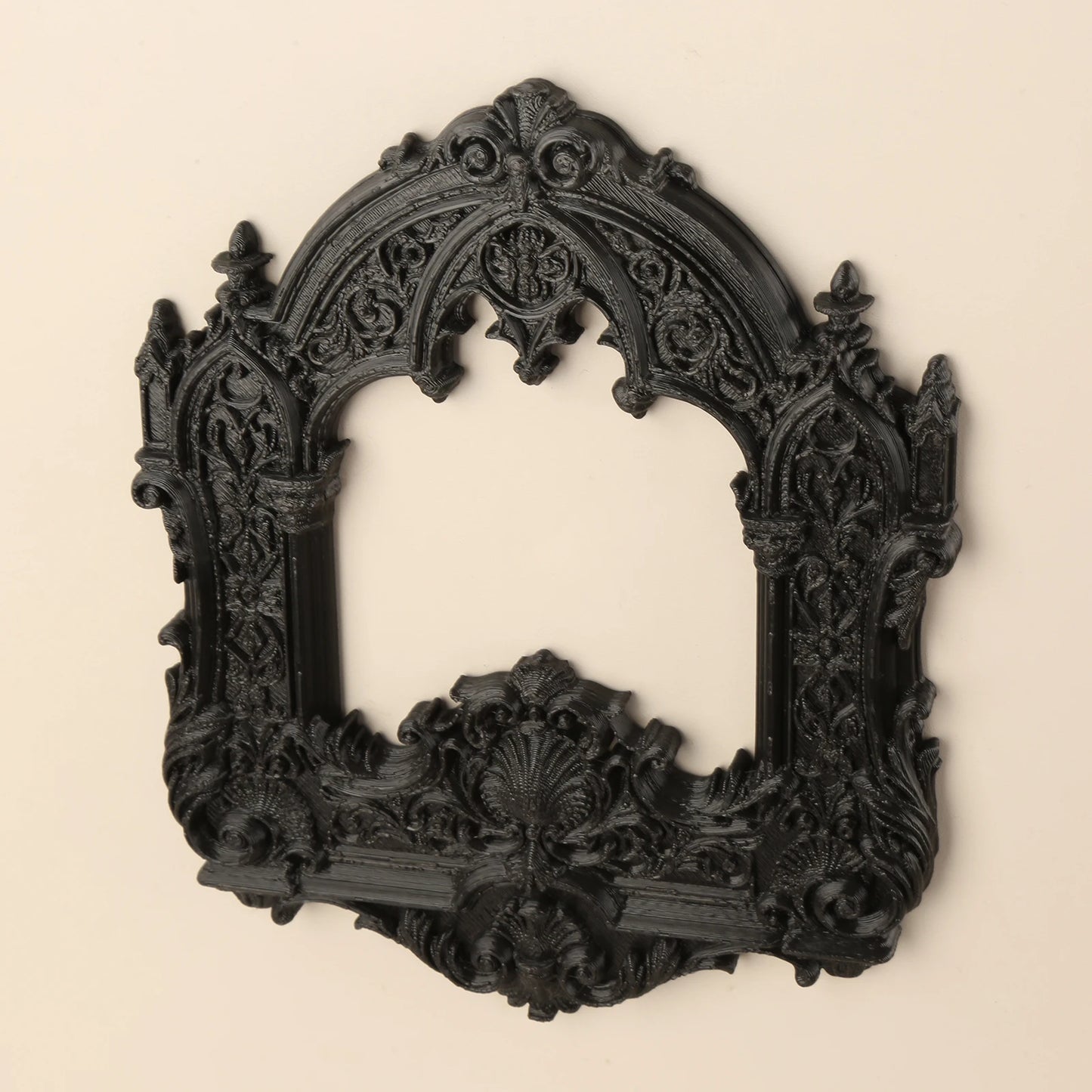 Gothic Arch Carved Hollow Wall Frame – styled on wall