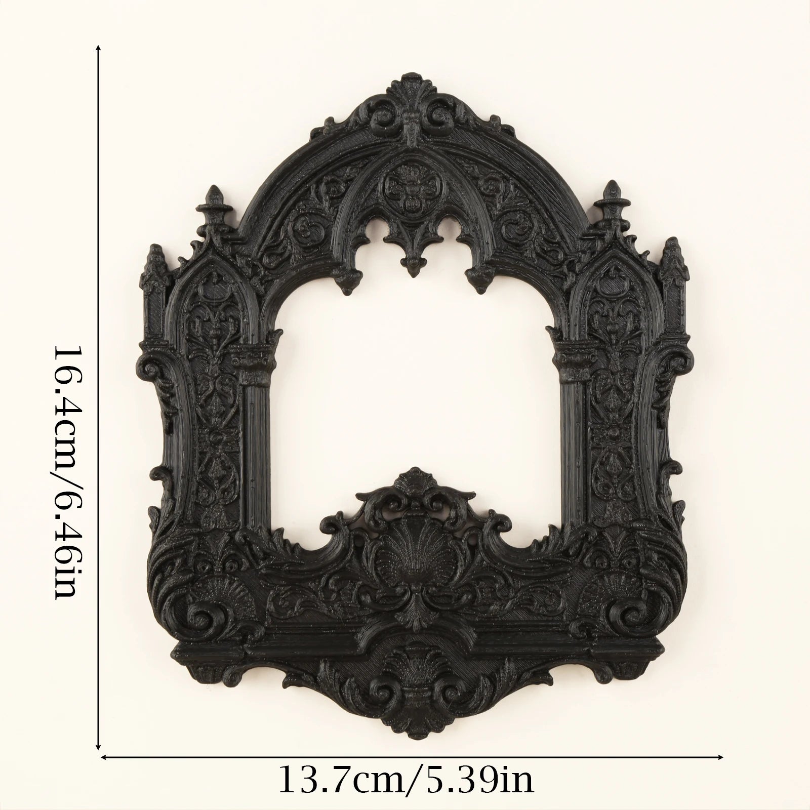 Gothic Arch Carved Hollow Wall Frame – size and scale reference