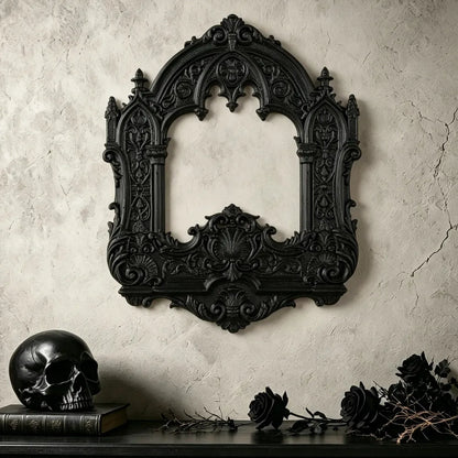 Gothic Arch Carved Hollow Wall Frame – front view
