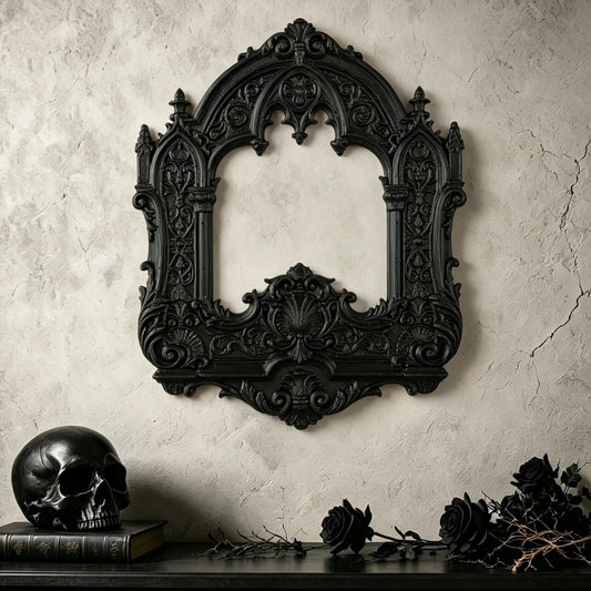 Gothic Arch Carved Hollow Wall Frame – front view