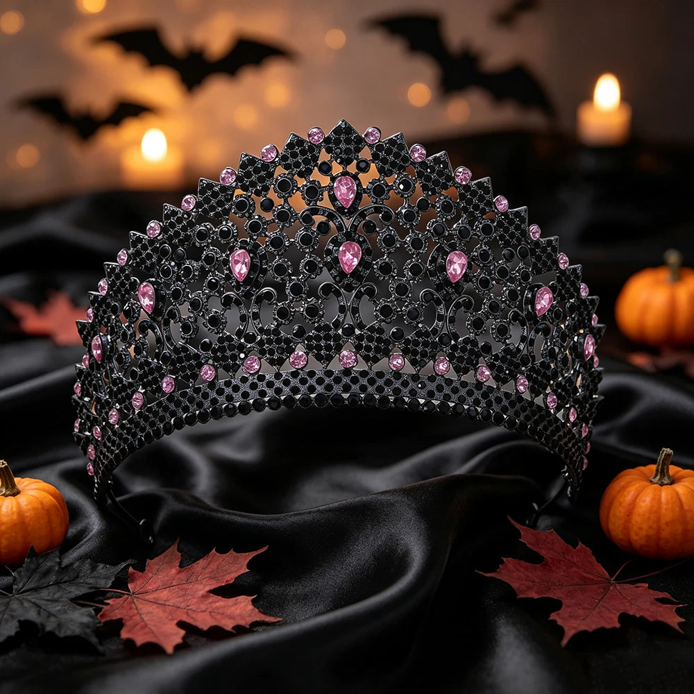 Baroque gothic crown worn for a Halloween cosplay look