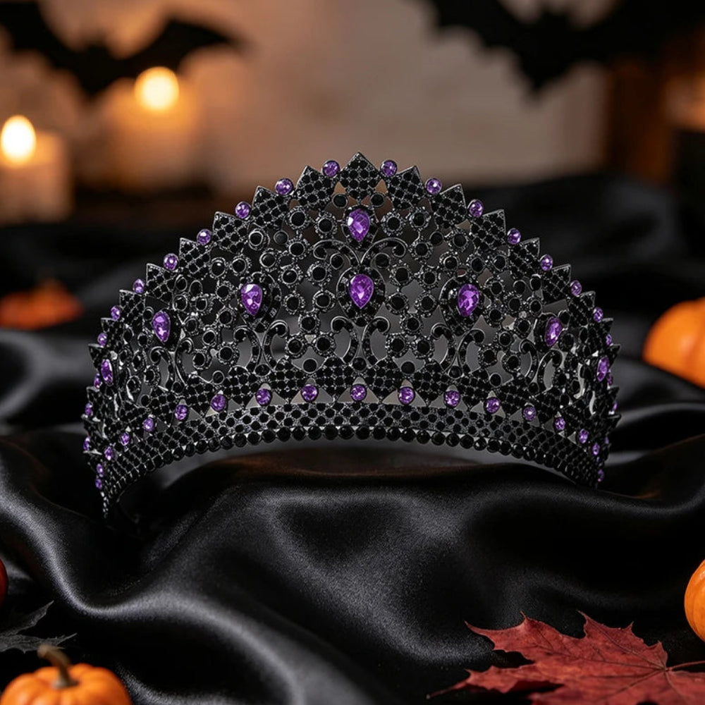 Close-up of the crystal setting on the gothic witch crown