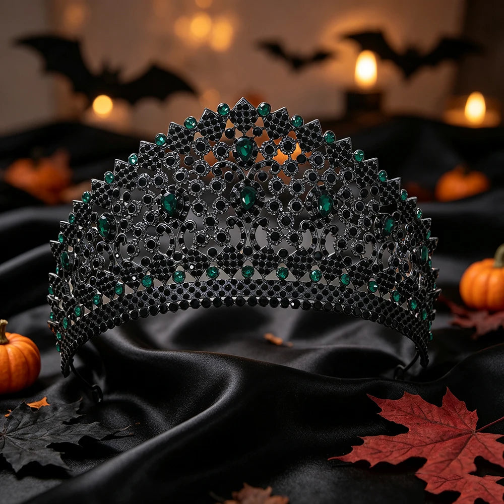 Gothic crown styled for a masquerade dinner look