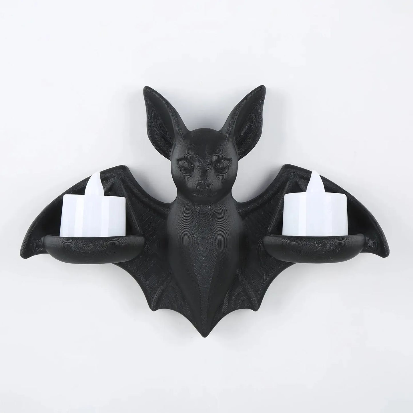 Gothic Bat Double Candle Wall Sconce Resin Candle Holder Decor-MoonChildWorld