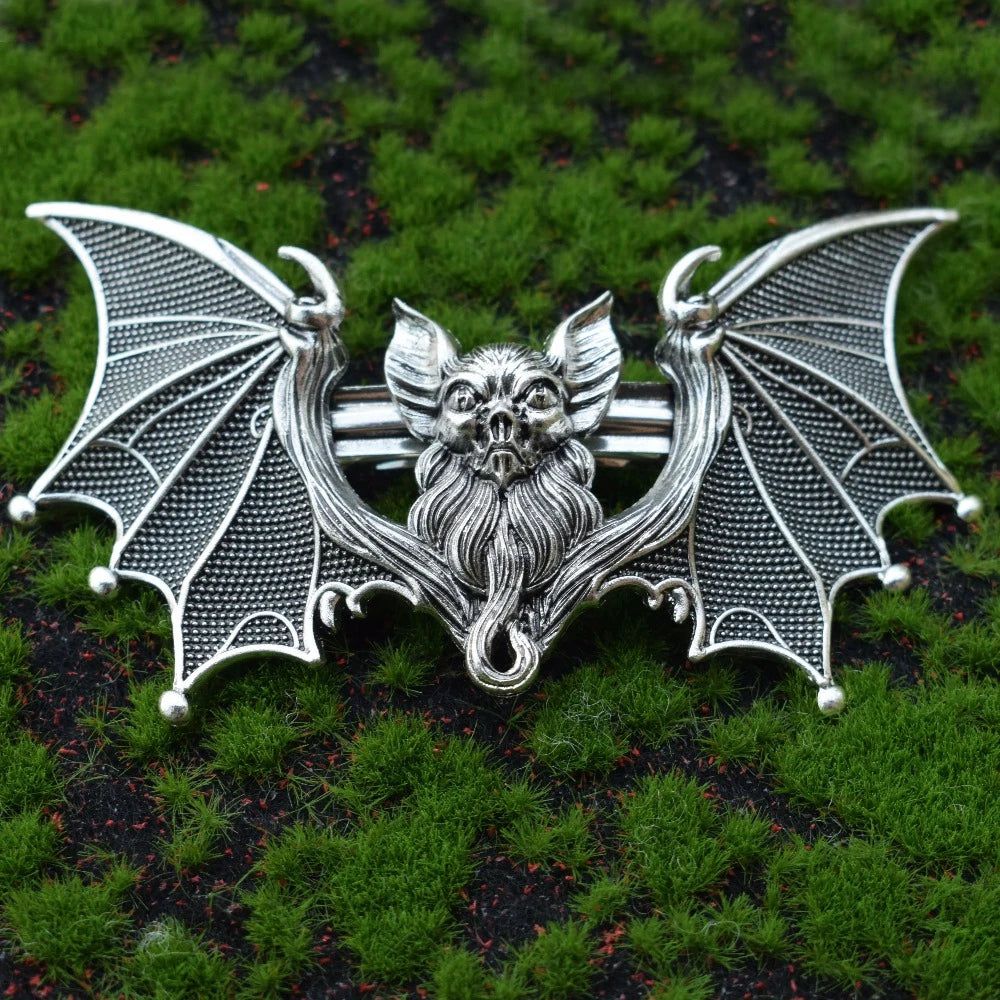 Gothic Bat Hairpin Halloween Bat Barrette Witchy Hair Accessory-MoonChildWorld