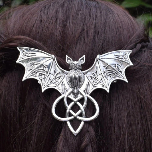 Gothic Bat Hairpin Halloween Bat Barrette Witchy Hair Accessory-MoonChildWorld