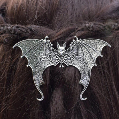 Gothic Bat Hairpin Halloween Bat Barrette Witchy Hair Accessory-MoonChildWorld