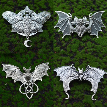 Gothic Bat Hairpin Halloween Bat Barrette Witchy Hair Accessory-MoonChildWorld