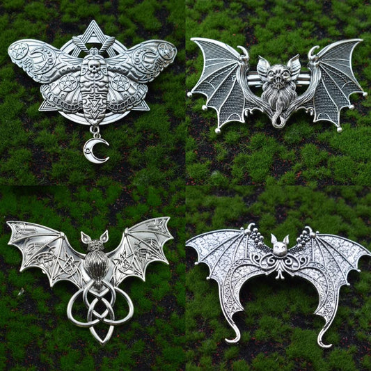 Gothic Bat Hairpin Halloween Bat Barrette Witchy Hair Accessory