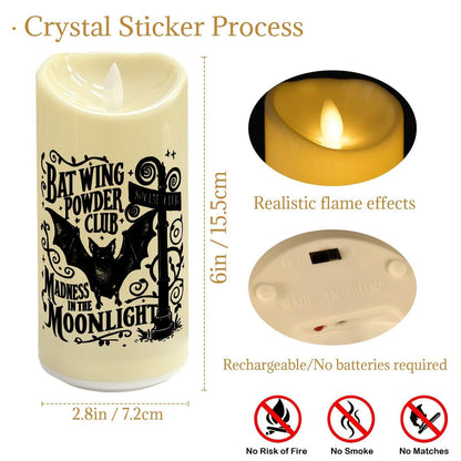 Gothic Bat Halloween Flameless LED Candle-MoonChildWorld