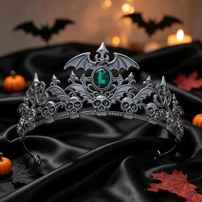 Bat wing detail on the antiqued gothic crown
