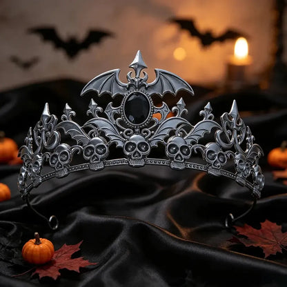 Size reference for the gothic bat and skull crystal tiara
