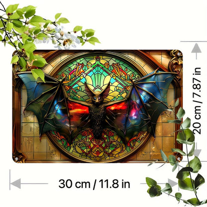 Gothic Bat Wall Sign Halloween Wall Hanging Bat Metal Sign-MoonChildWorld