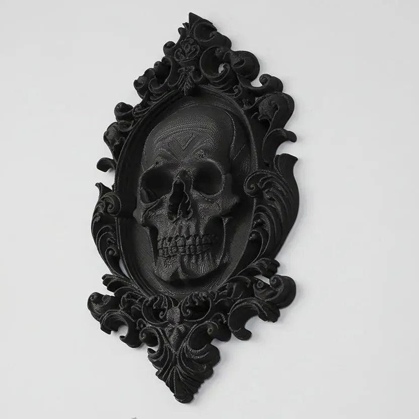 Gothic Black Carved Skull Wall Decoration For Dark Style Home Decor & Witchy Halloween Decoration-MoonChildWorld
