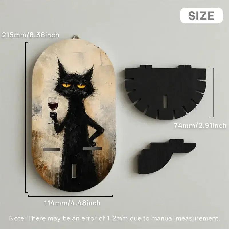 Gothic Black Cat Wall Shelf for Crystals & Candles – Wooden Halloween Floating Shelf Witchy Altar Decor-MoonChildWorld