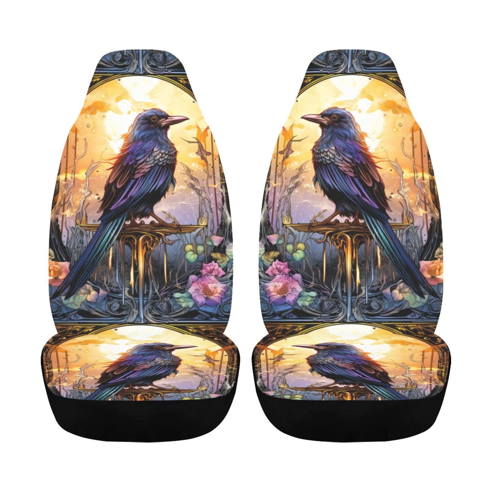 Gothic Black Raven Witchy Car Seat Covers-MoonChildWorld
