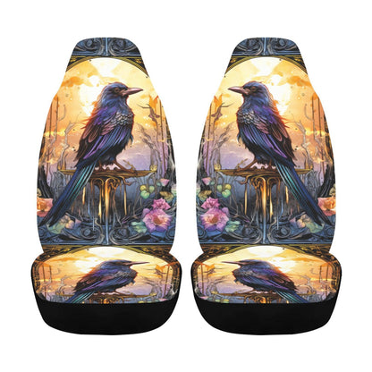 Gothic Black Raven Witchy Car Seat Covers-MoonChildWorld