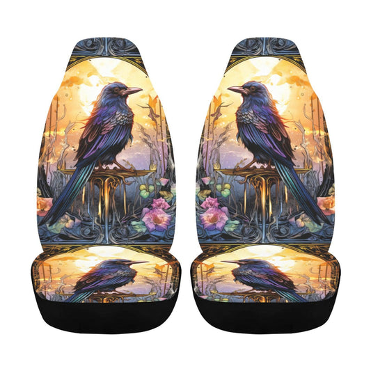 Gothic Black Raven Witchy Car Seat Covers-MoonChildWorld