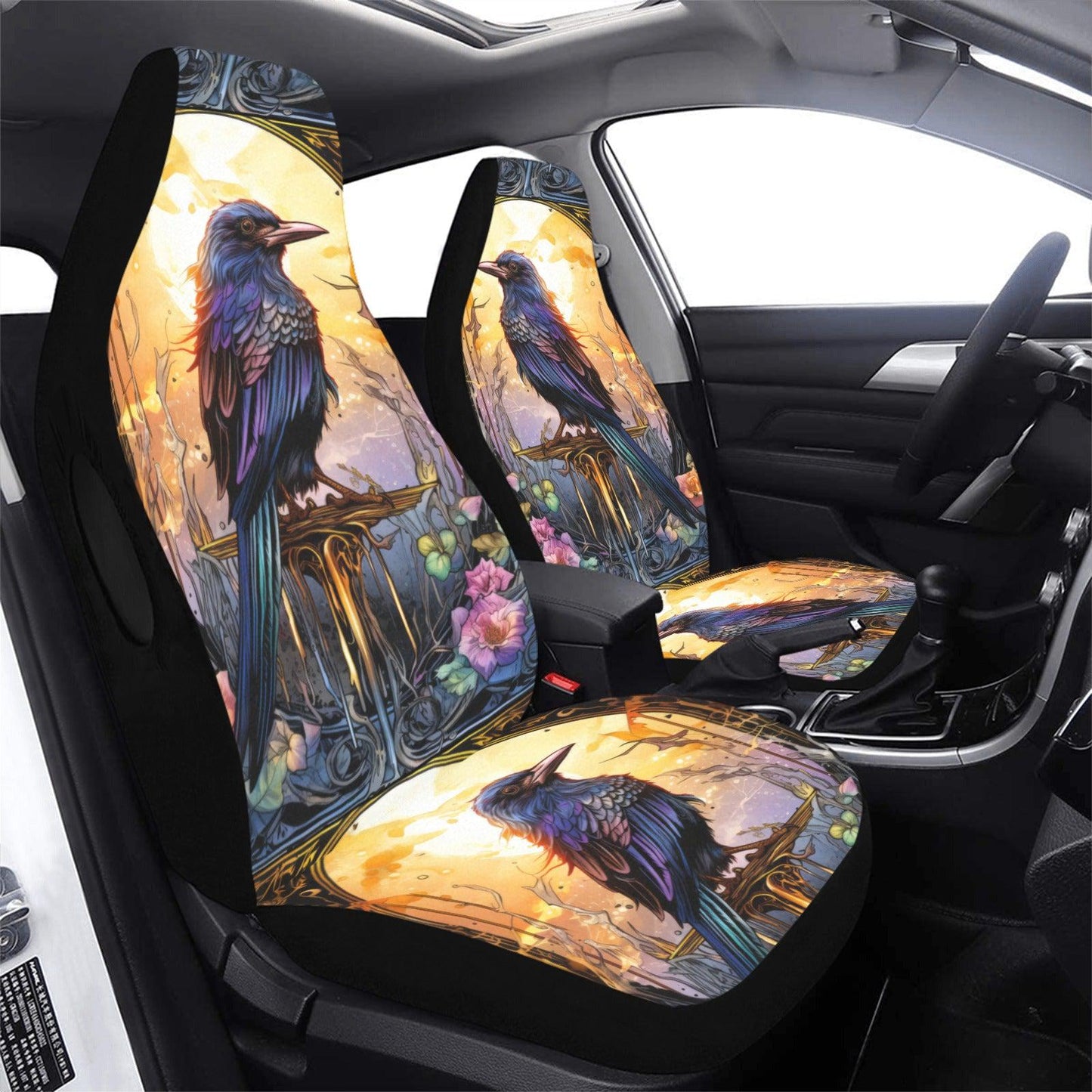 Gothic Black Raven Witchy Car Seat Covers-MoonChildWorld