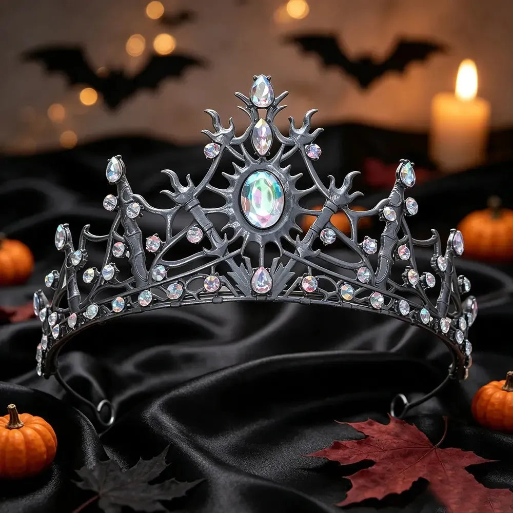 Bone crown worn as witch headwear for a cosplay look