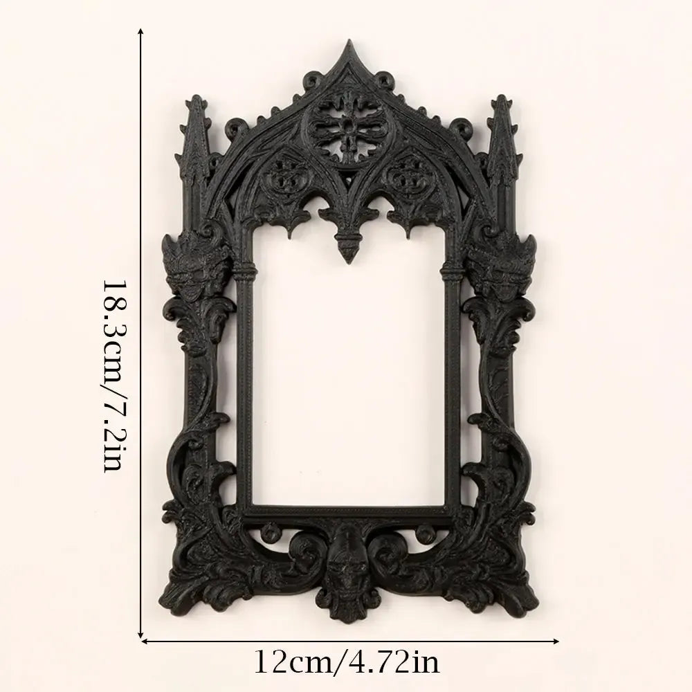 Gothic picture frame Style A black relief – Pagan Wiccan sacred space Halloween witchy wall decor