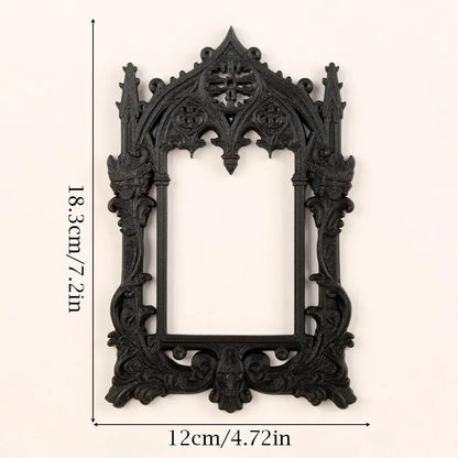 Gothic picture frame Style A black relief – Pagan Wiccan sacred space Halloween witchy wall decor