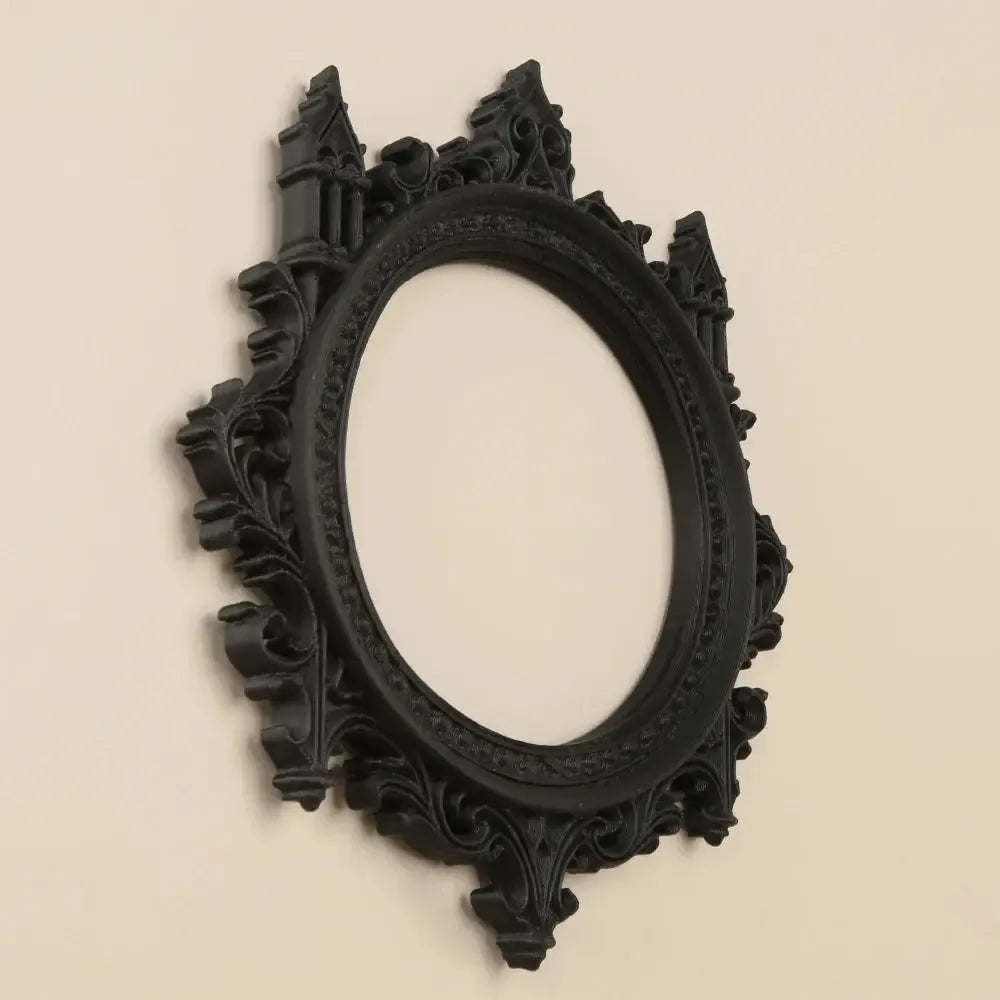 Gothic Carved Round Decorative Mirror Frame Halloween Wall Decoration-MoonChildWorld