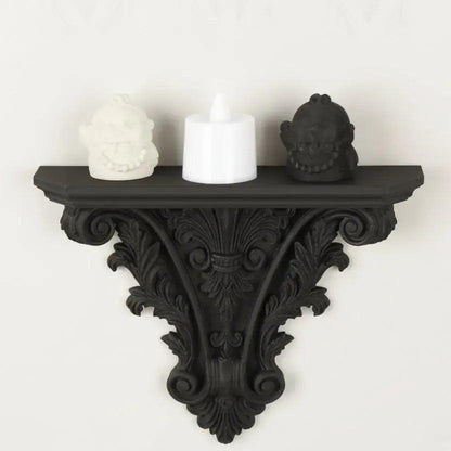 Gothic Carved Wall Shelf For Dark Style Home Wall Storage & Witchy Halloween Decoration-MoonChildWorld