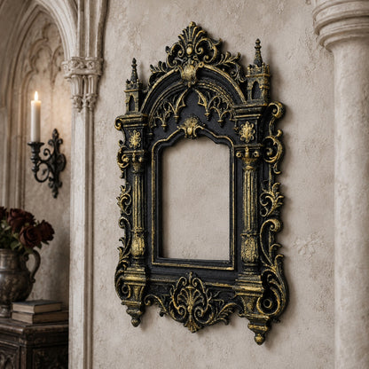 Gothic column frame – vertical hollow mirror frame side view