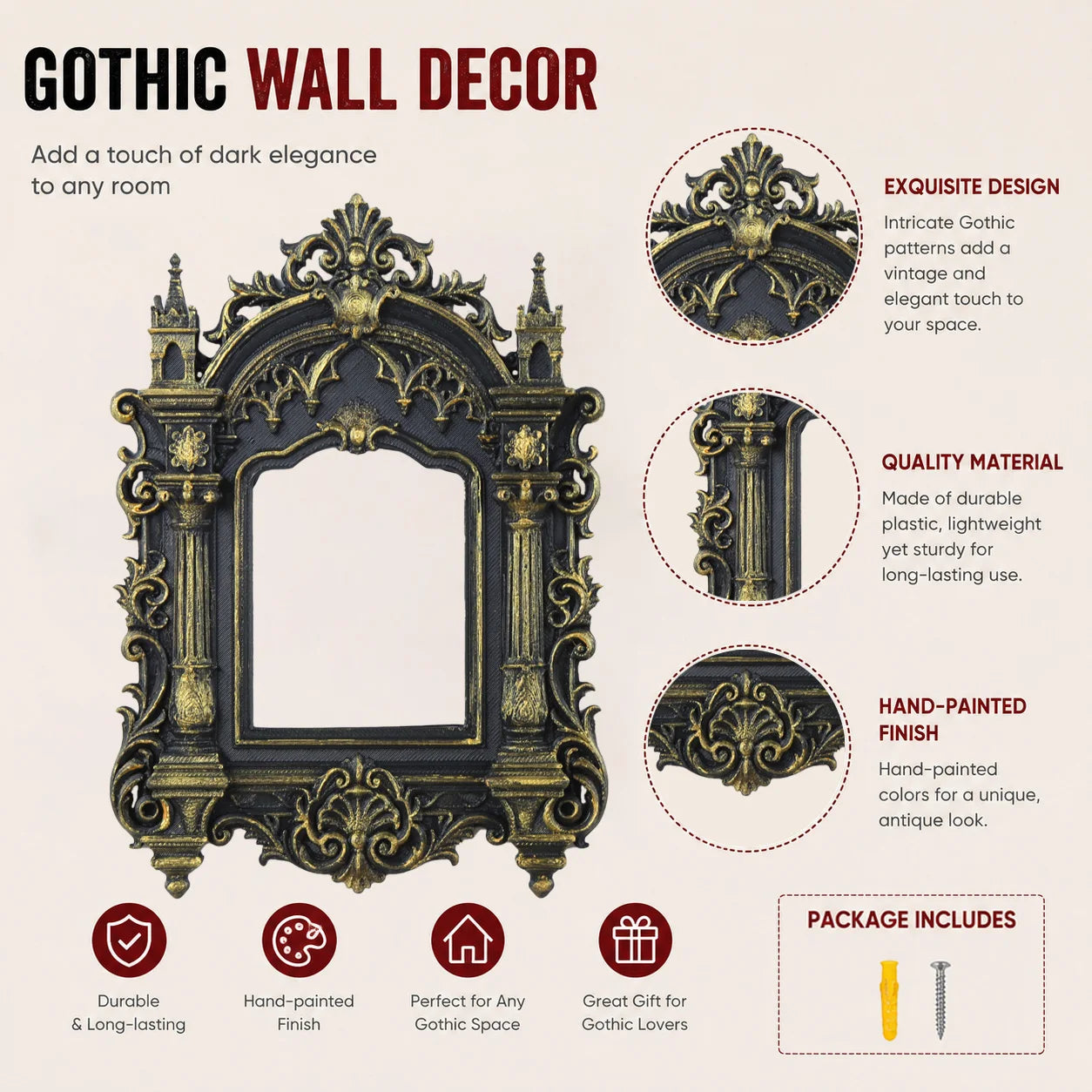Gothic castle frame – styled on altar with candles