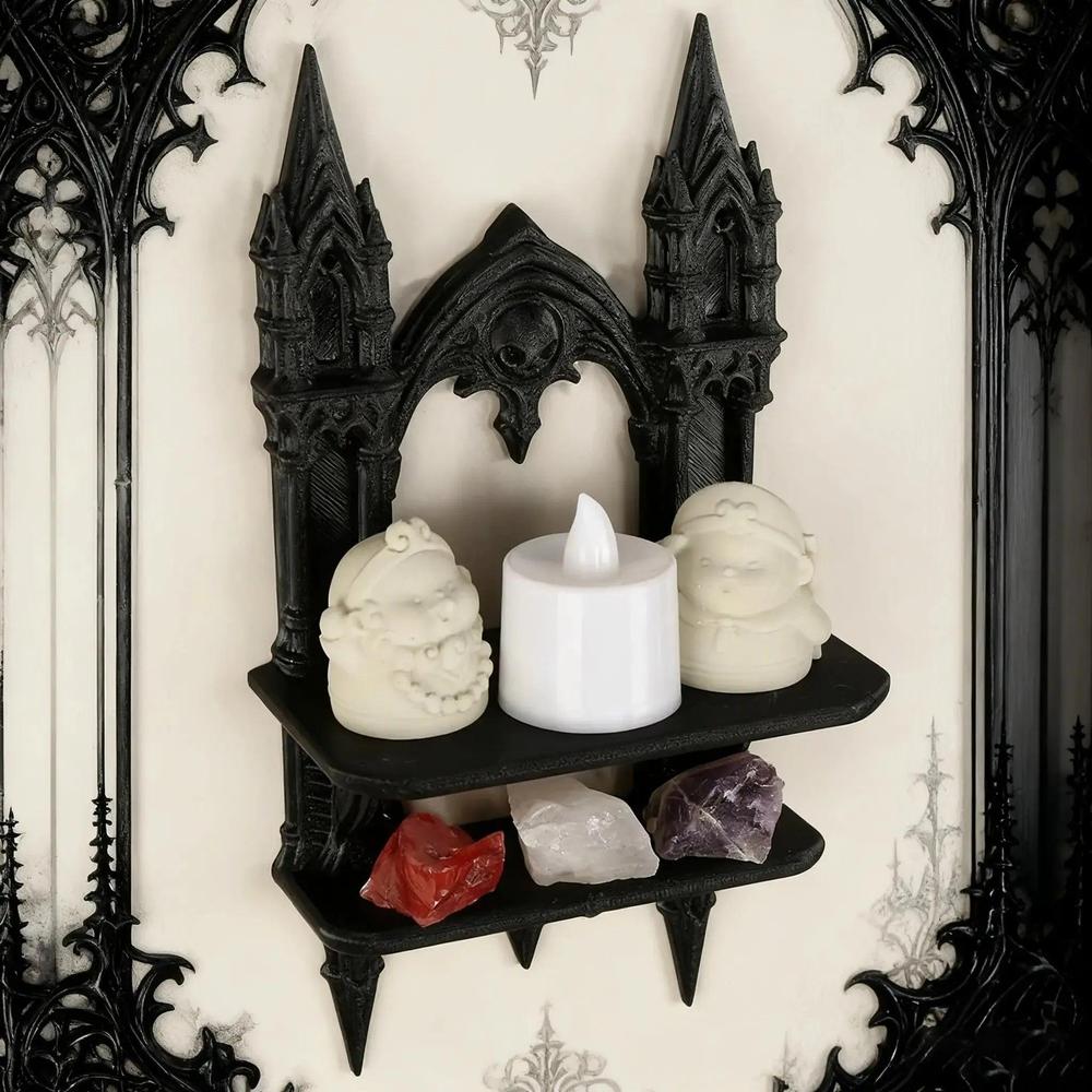 Gothic Castle Crystal Shelf Witchy Hanging Shelf for Witch Home Decor-MoonChildWorld