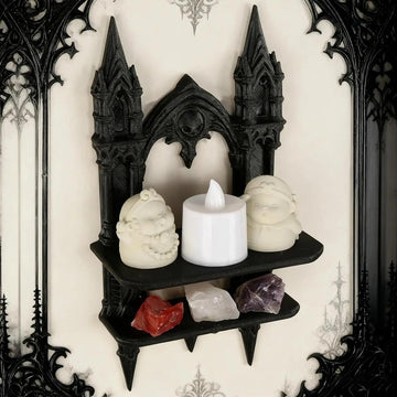 Gothic Castle Crystal Shelf Witchy Hanging Shelf for Witch Home Decor-MoonChildWorld