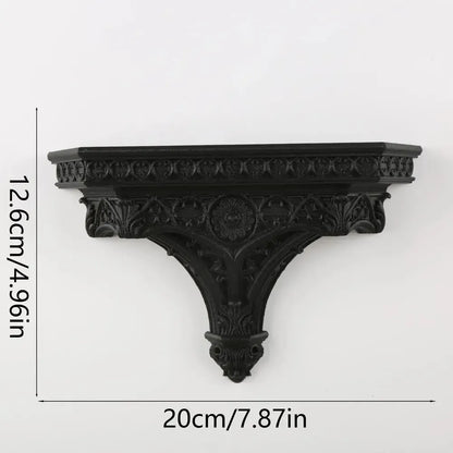Cathedral wall shelf dimension diagram, 20 cm wide and 12.6 cm high