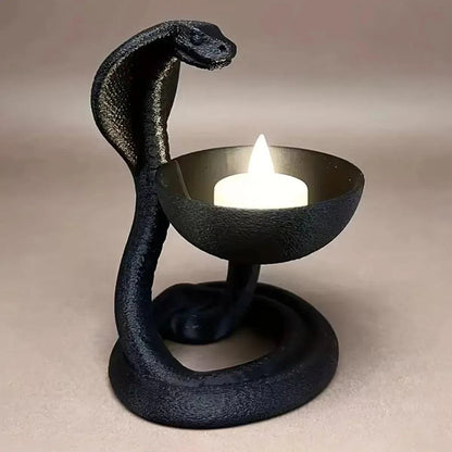 Gothic Cobra-Shaped Candle Holder For Witchy Dark Mystical Desktop Decoration-MoonChildWorld