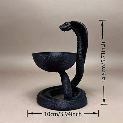 Gothic Cobra-Shaped Candle Holder For Witchy Dark Mystical Desktop Decoration-MoonChildWorld