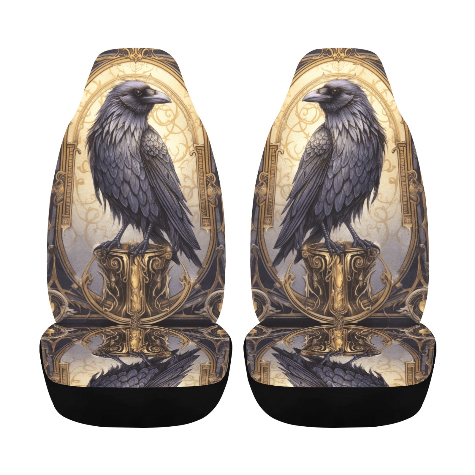 Gothic Crow Black Raven Car Seat Covers-MoonChildWorld