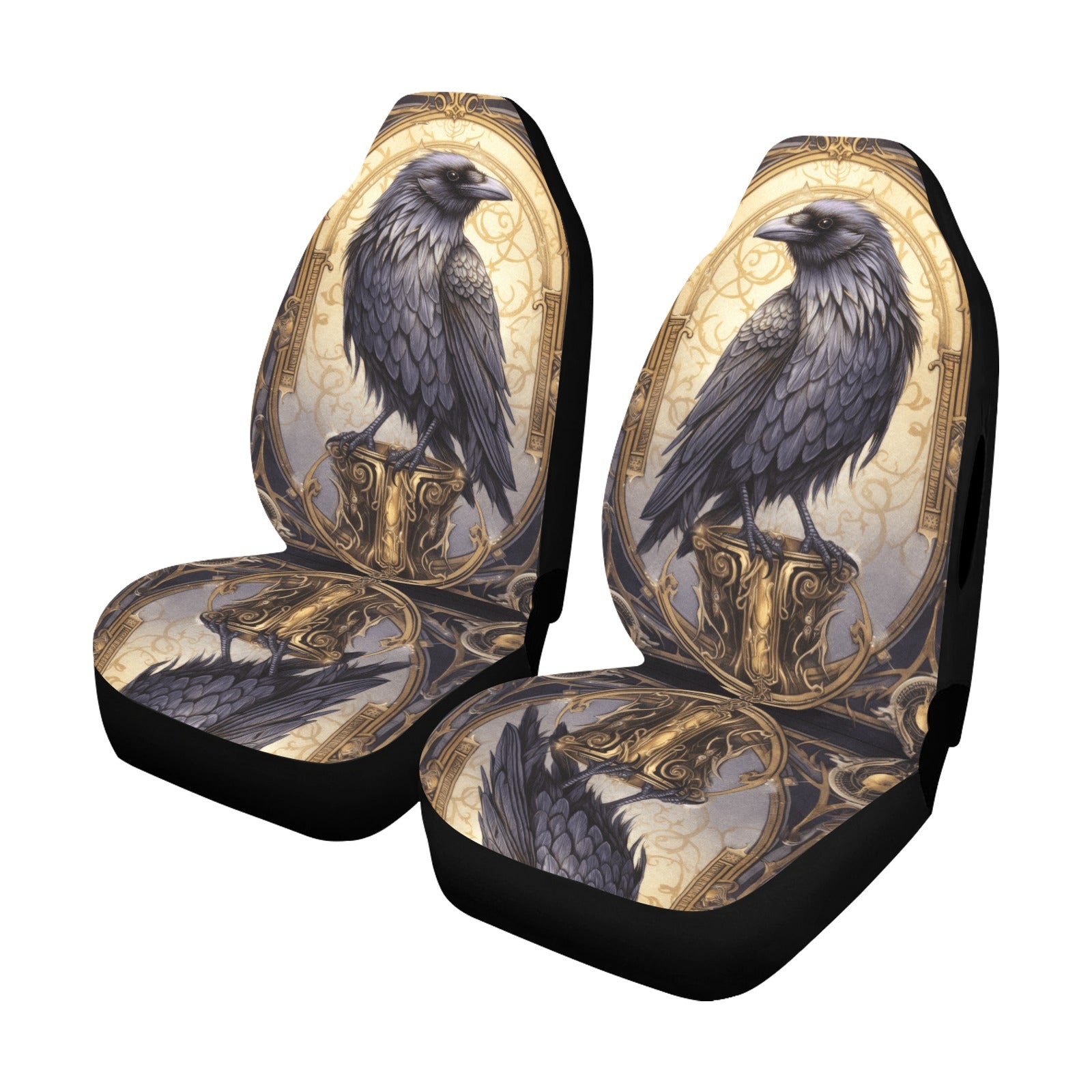 Gothic Crow Black Raven Car Seat Covers-MoonChildWorld