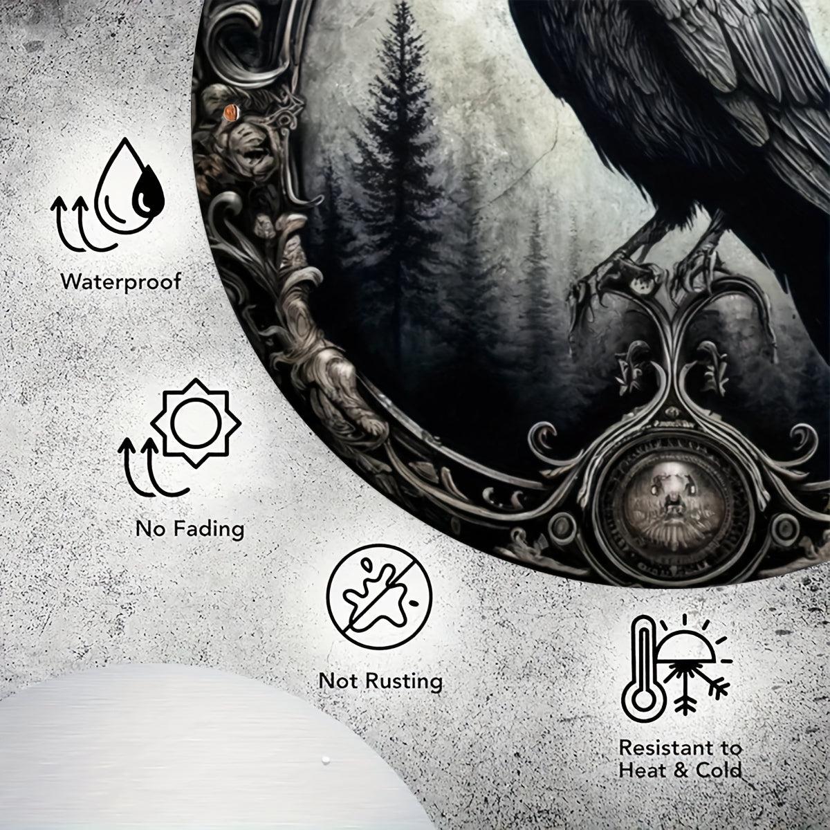 Gothic Crow Metal Sign Black Raven Metal Sign – MOONCHILD LTD