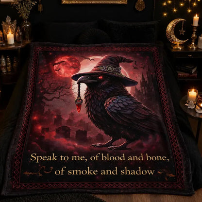 Gothic Crow Witchy Raven Blanket for Wiccan Halloween Decor_mockup_2.webp
