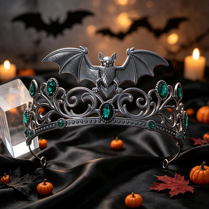 Gothic Dark Bat Tiara Crown Vintage Witch Metal Headband-MoonChildWorld