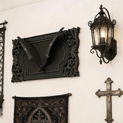 Gothic Dark Style 3D Bat Relief Decorative Frame For Witchy Halloween Wall Decoration-MoonChildWorld