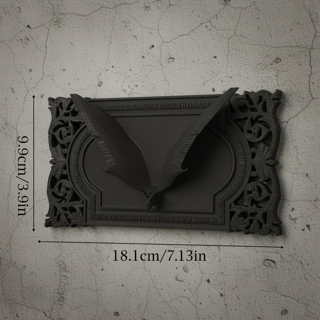 Gothic Dark Style 3D Bat Relief Decorative Frame For Witchy Halloween Wall Decoration-MoonChildWorld