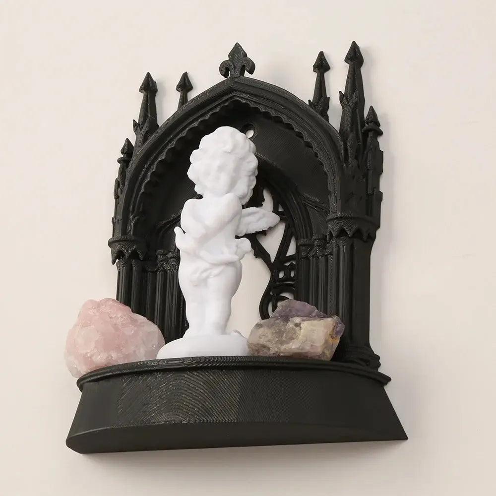 Gothic Dark Style Arch Shaped Niche Home Wall Storage for Witchy Halloween Decoration-MoonChildWorld