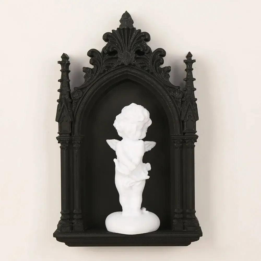 Gothic Dark Style Arch Shaped Niche With Little Angel For Dark Style Home & Witchy Halloween Decoration-MoonChildWorld