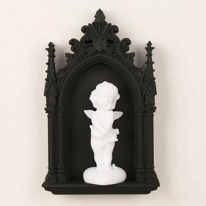 Gothic Dark Style Arch Shaped Niche With Little Angel For Dark Style Home & Witchy Halloween Decoration-MoonChildWorld