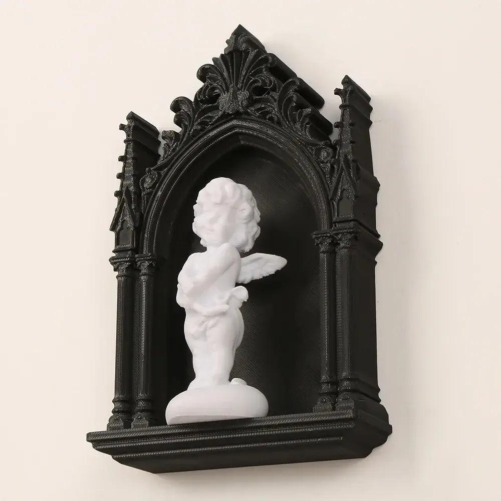 Gothic Dark Style Arch Shaped Niche With Little Angel For Dark Style Home & Witchy Halloween Decoration-MoonChildWorld