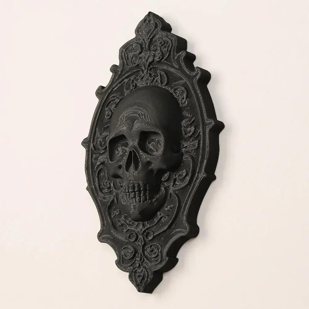 Gothic Dark Style Retro Carved Frame Skull Wall Decoration For Dark Style Home Wall & Witchy Halloween Decoration-MoonChildWorld